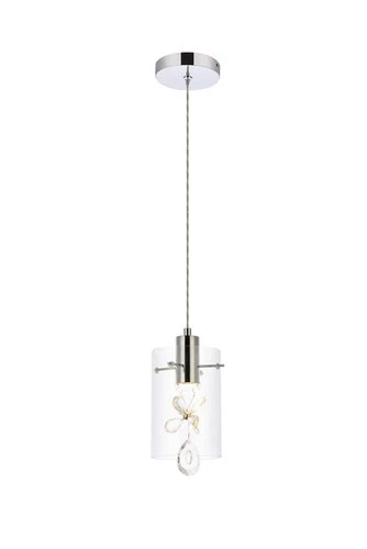 Elegant Lighting 5202D6 Hana 7"W LED Crystal Mini Pendant - Gold - Picture 5 of 7