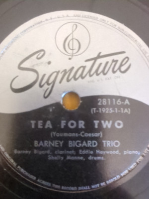 BARNEY BIGARD TRIO TEA FOR TWO 78RPM SIGNATURE 28116 E