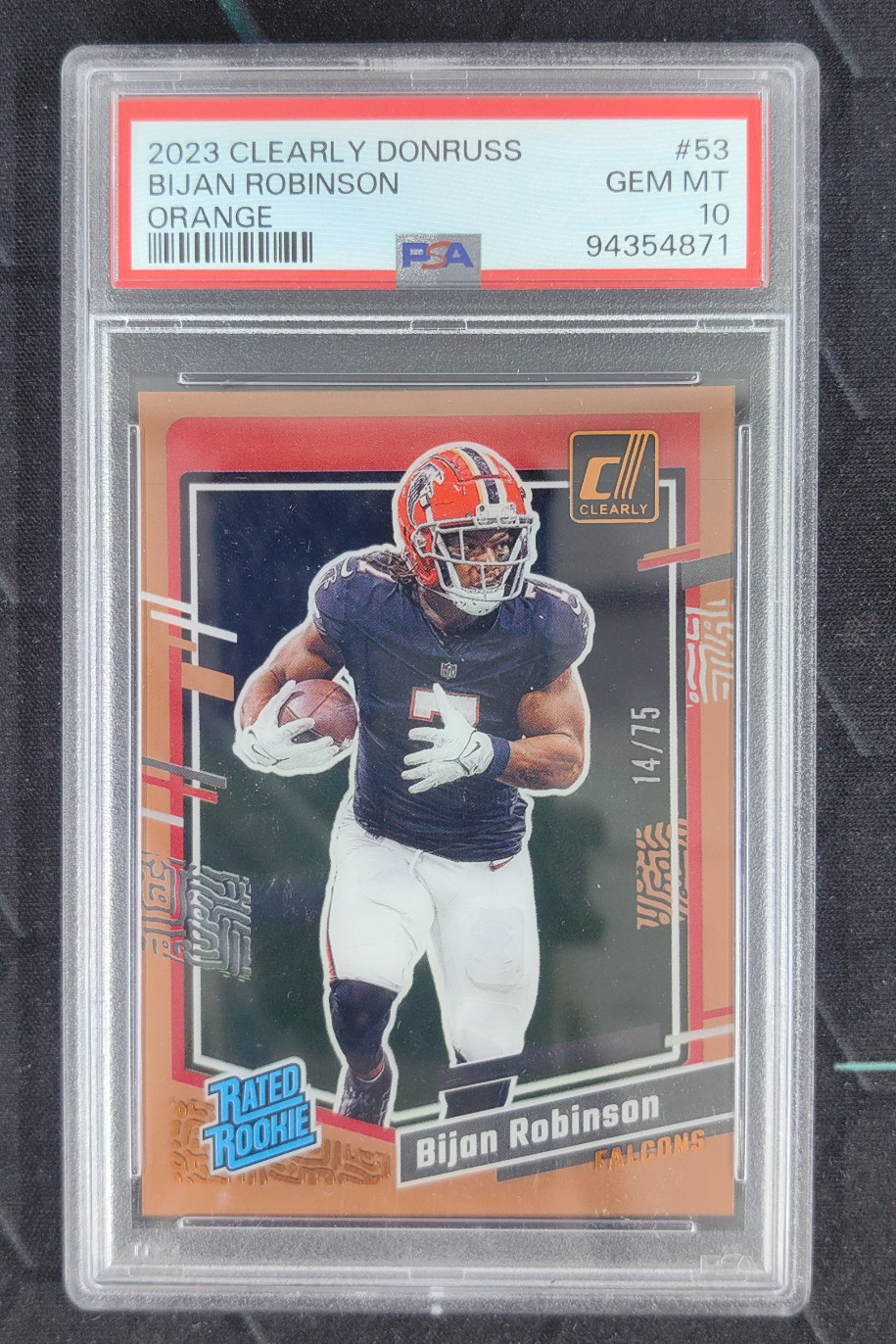 Bijan Robinson Panini Clearly Donruss #53 Orange