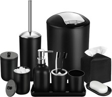 Wall Mount Bathroom Storage Accessory Set Soap Dispenser Toothbrush Holder