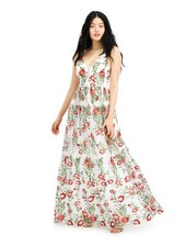 CITY STUDIO Womens Full-Length Dress Ivory Sleeveless V Neck Gown Juniors 1