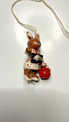 2 Osterhasen, Mädchen und Bub, Miniatur, Baumschmuck, Ostern, L7