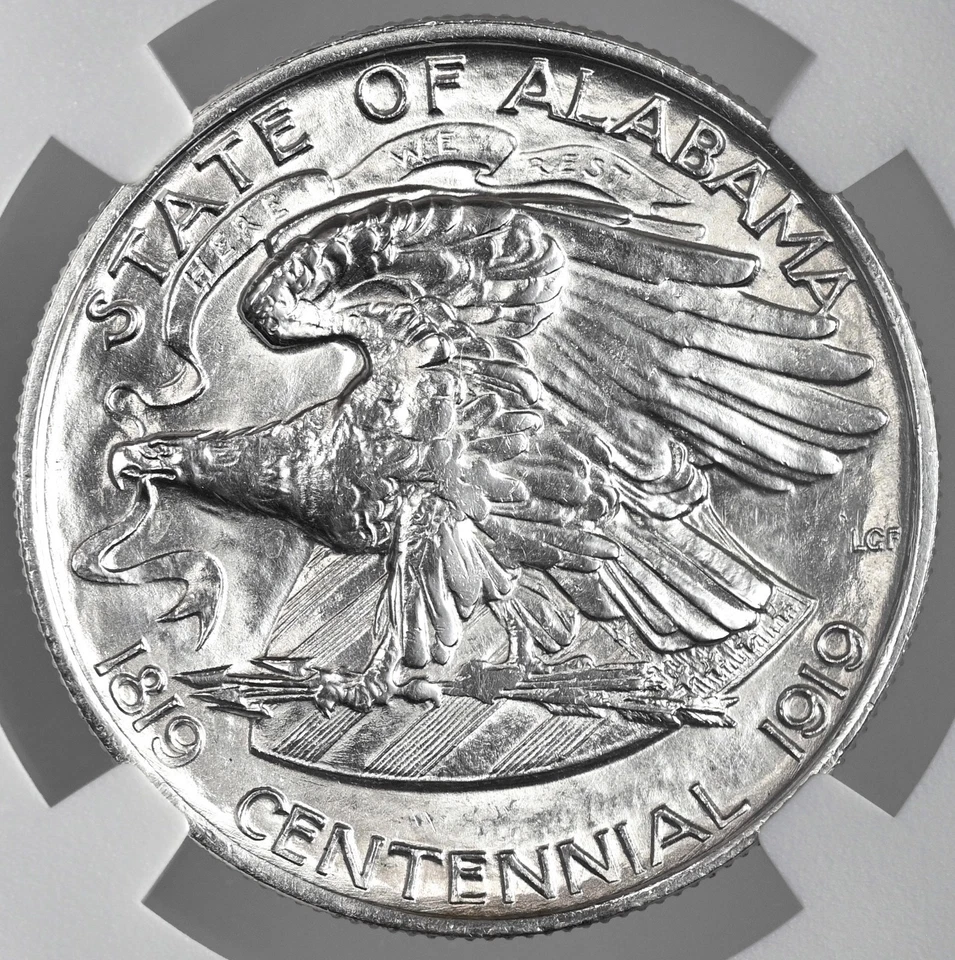 1921 50C ALABAMA SILVER HALF DOLLAR NGC UNC DETAILS "CLEANED"  #8405243-032 - Image 3 of 4