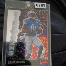 2025 Panini Prizm Black Calvin Johnson Fireworks #20 Detroit Lions /199 Insert