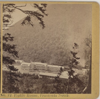 Looking Down on Profile House hotel Franconia Notch NH Kilburn Stereoview c1870