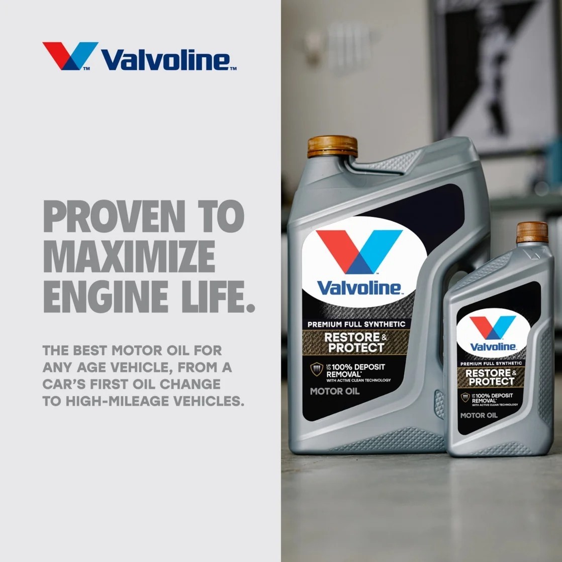 2 pack Valvoline Restore & Protect Full Synthetic 5W-20 Motor Oil 5 QT