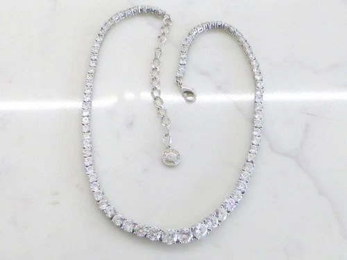 GIVENCHY Paris Collana Tennis Laureata Strass Cristallo Riviera Passerella 18"