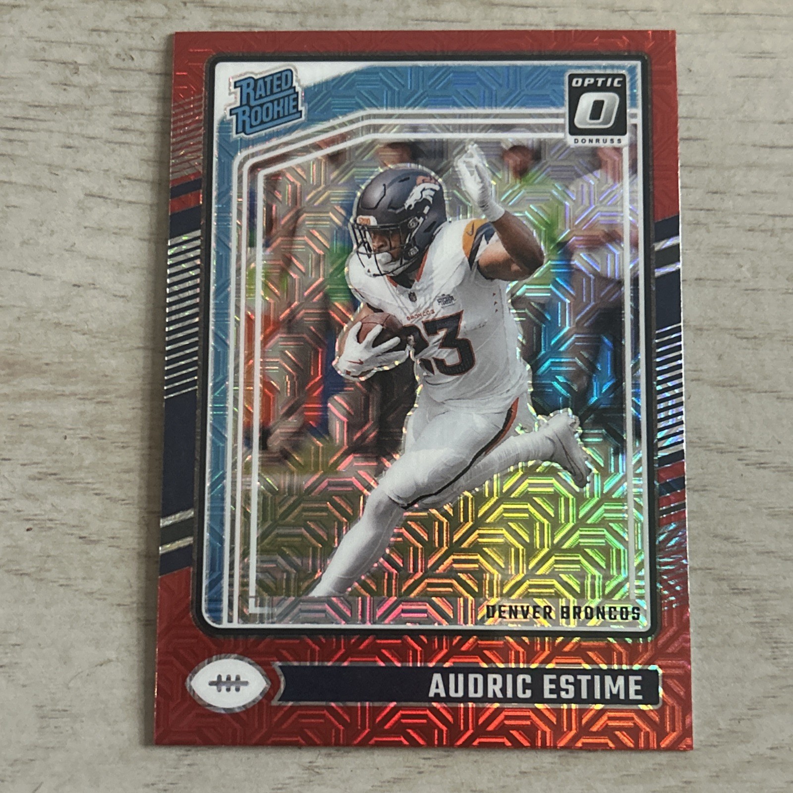2024 Panini Donruss Optic Audric Estime Rated Rookie Red Mojo #206 Broncos