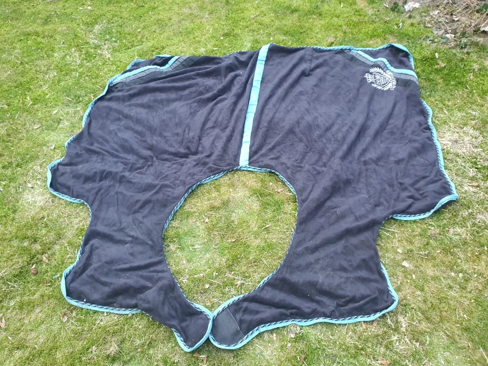 Equestrian Ausreitdecke Nierendecke Türkis/ Dunkelgrau 90cm 