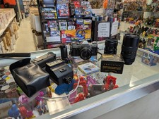 Canon AE-1 35mm Camera W/ Extras  50mm 80-200mm 50mm Macro Lens  Japan Vintage