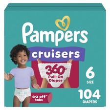 Pampers Diapers - Cruisers 360 - Size 6, 104 Count, up to 100 Leakproof Pull-On