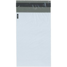 Plymor Poly Mailer White/Gray Bag with Closure and Strip, 9" x 12" (Cse of 1000)