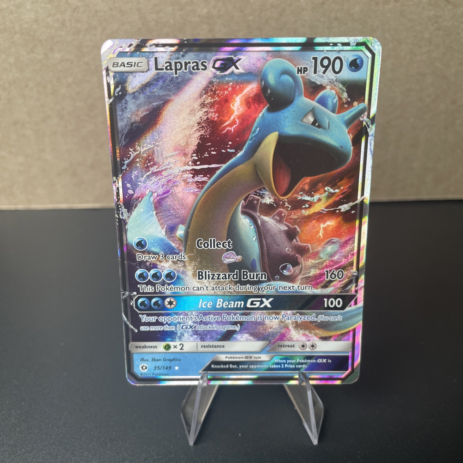 Lapras GX 35/149 Sun & Moon Base Ultra Rare Pokemon Card NM