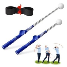 Retractable Golf Swing Trainer, Click Feedback with Arm Band for Golfers