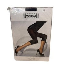 Wolford Velvet 66 Capri Tights Navy Size Small 17026 New