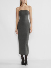 Aritzia Women`s $98 Contour Maxi Tube Dress in Heather Charcoal size XS