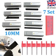 Lathe Turning Tool Set, 10mm Shank Carbide Turning Tool Metal Lathe Tools Holder