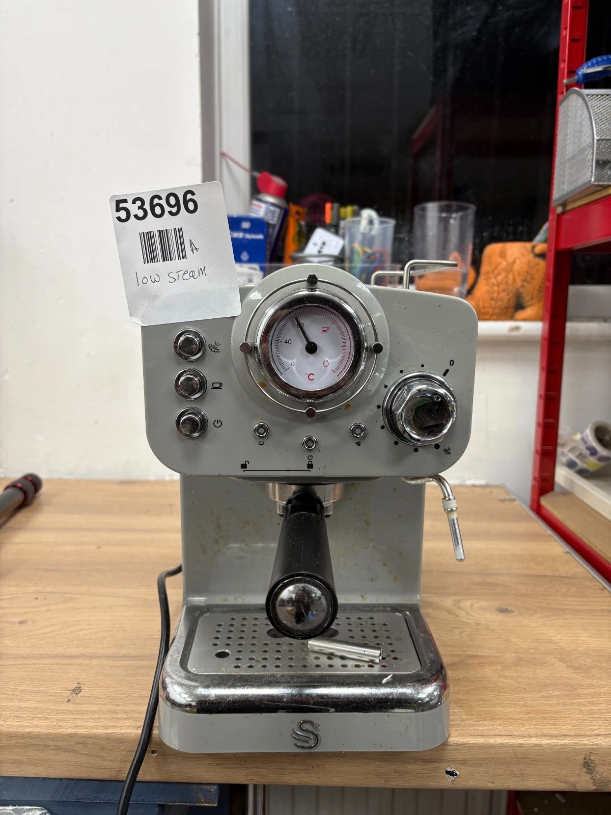Swan SK22110GRN 15 Bar Retro Pump Espresso Machine - Grey- Read Description