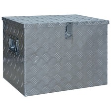 Aluminum Box Silver Trailer Drawbar Box Storage Chest Trunk Organizer vidaXL