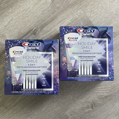 TWO Crest 3D White Brilliance smile teeth whitening gift box Toothpaste Mint