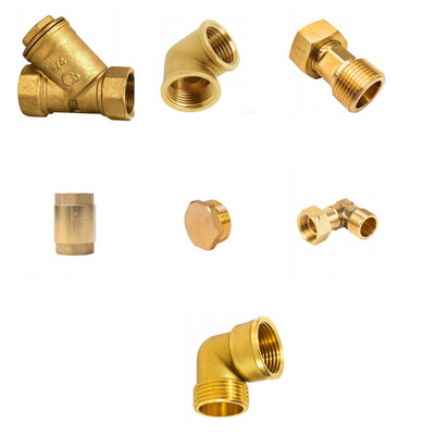 Messing Stopfen Gewindefittings Fittings  Muffe Kappe Winkel T-Stück Rohrfitting