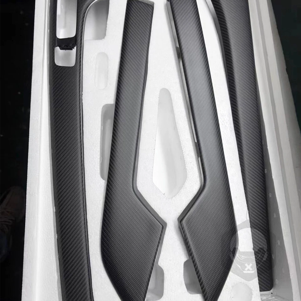 For Audi A4 A5 S4 S5 RS5 2017-23 Matte Carbon Fiber Inner Door Panel Cover Trim - Image 4 of 4