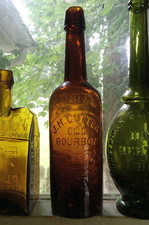 1870s J.H.CUTTER OLD BOURBON (CROWN) A.P.HOTALING APPLIED LIP OLD WEST WHISKEY