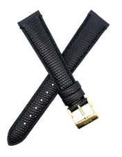 Gucci 17mm x  14mm Black Lizard Leather Watch Band Strap