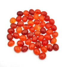Natural Carnelian Oval Cabochon Loose Gemstone Lot 26 Pcs 9 11 MM100 CT