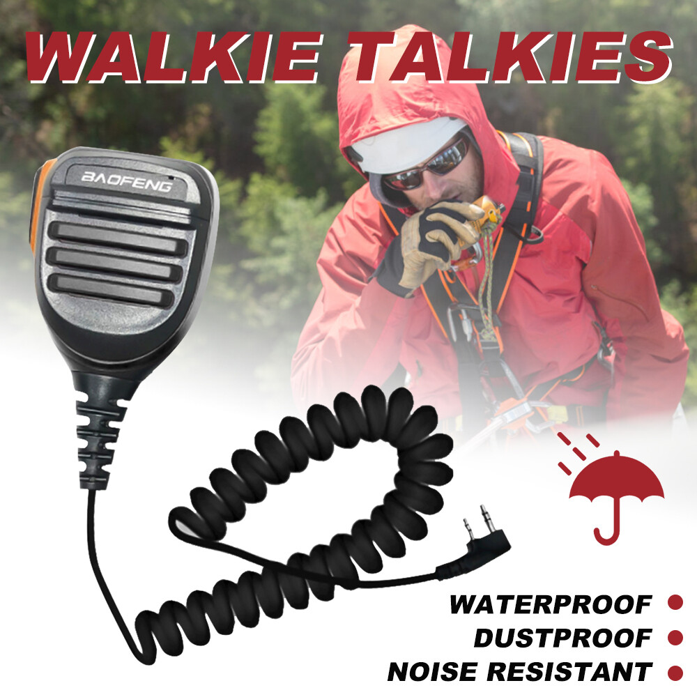 2Pin Waterproof Speaker Microphone For BaoFeng UV-5R BF-888S Radio Walkie Talkie-image