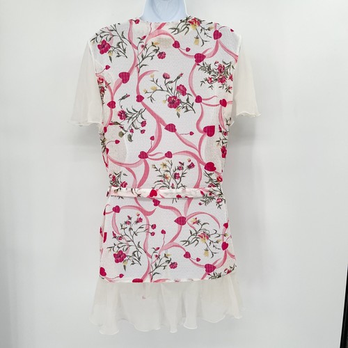 Accappatoio vintage Victoria's Secret floreale cuore balza rosa taglia OS manica svolazzante - Foto 9 di 9