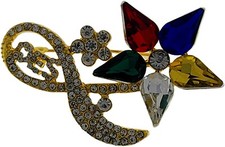 Spilla dorata strass massonici OES ordine della stella orientale 2 pollici