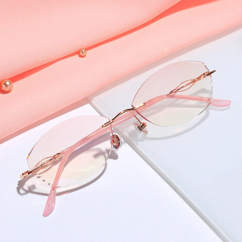 Gafas de lectura tintadas sin montura para hombres y mujeres lectores con bloqueo de luz azul 1,0 ~4,0 Foto 2 de 4