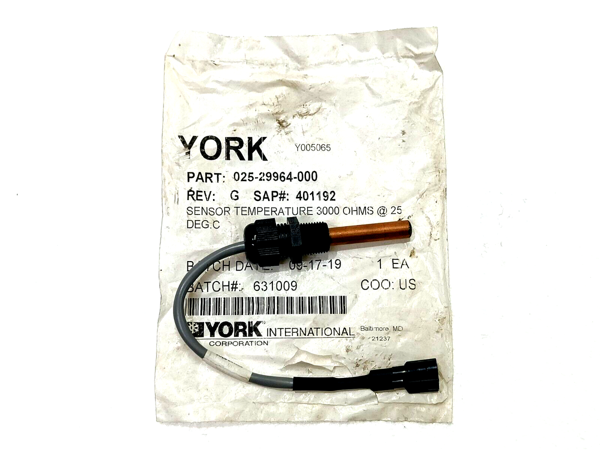 YORK 025-29964-000 Water Temperature Sensor #NEW | eBay YORK 025-29964-000 Water Temperature Sensor #NEW | eBay