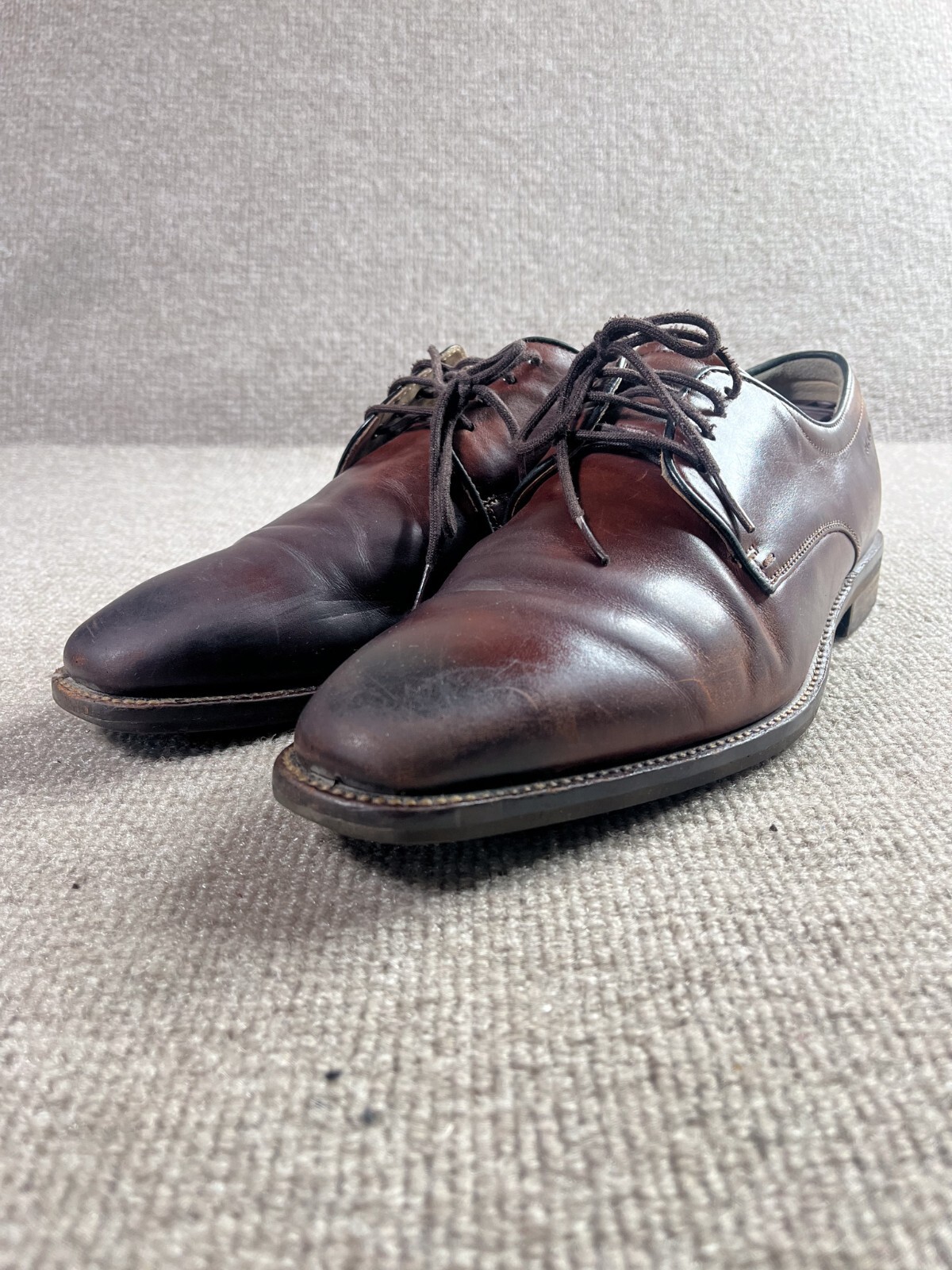 SAOLA Ecco Shoes Uomo US 8 EU 41 Pelle Marrone Punta Tinta Unita Stringate Derby Oxford