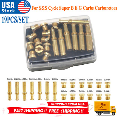 1 Set/19PCS Jet Assortment Kit For S&S Cycle Super B,E,G Carbs Carburetors -New