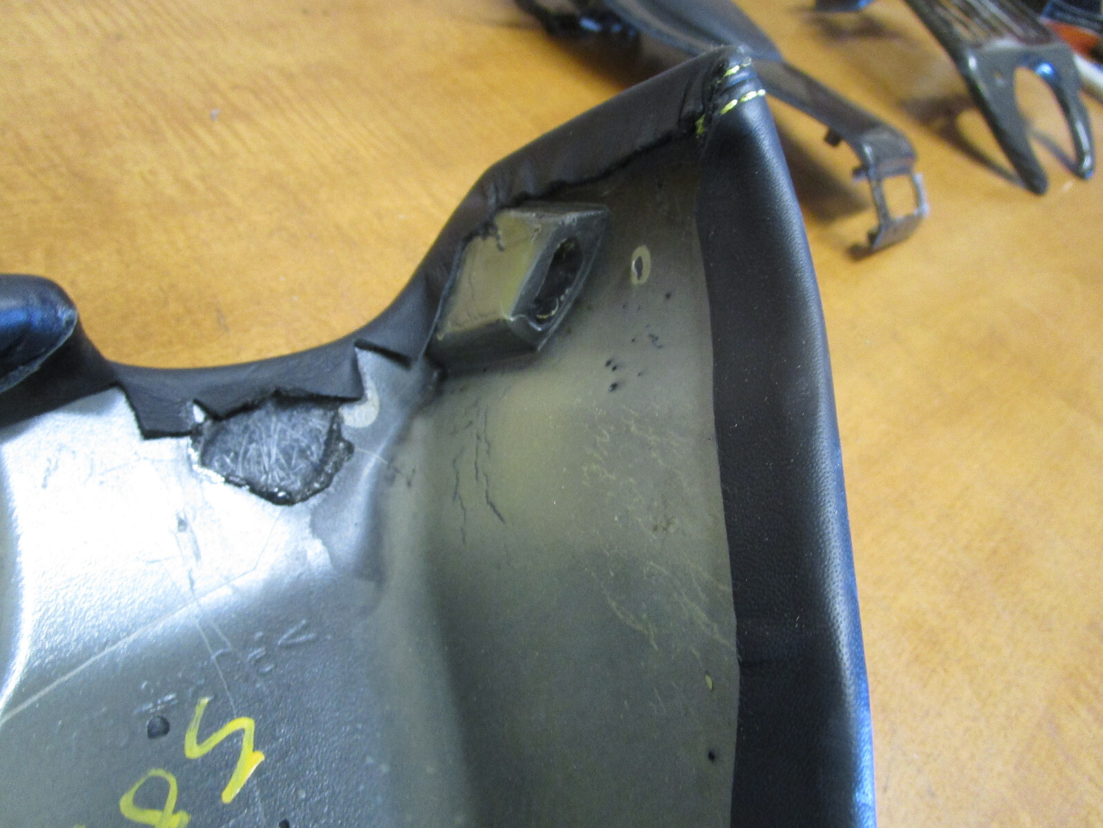 Ferrari 458 - Lower LH Panel For Dashboard Black Yellow Stitching - P/N 82538000
