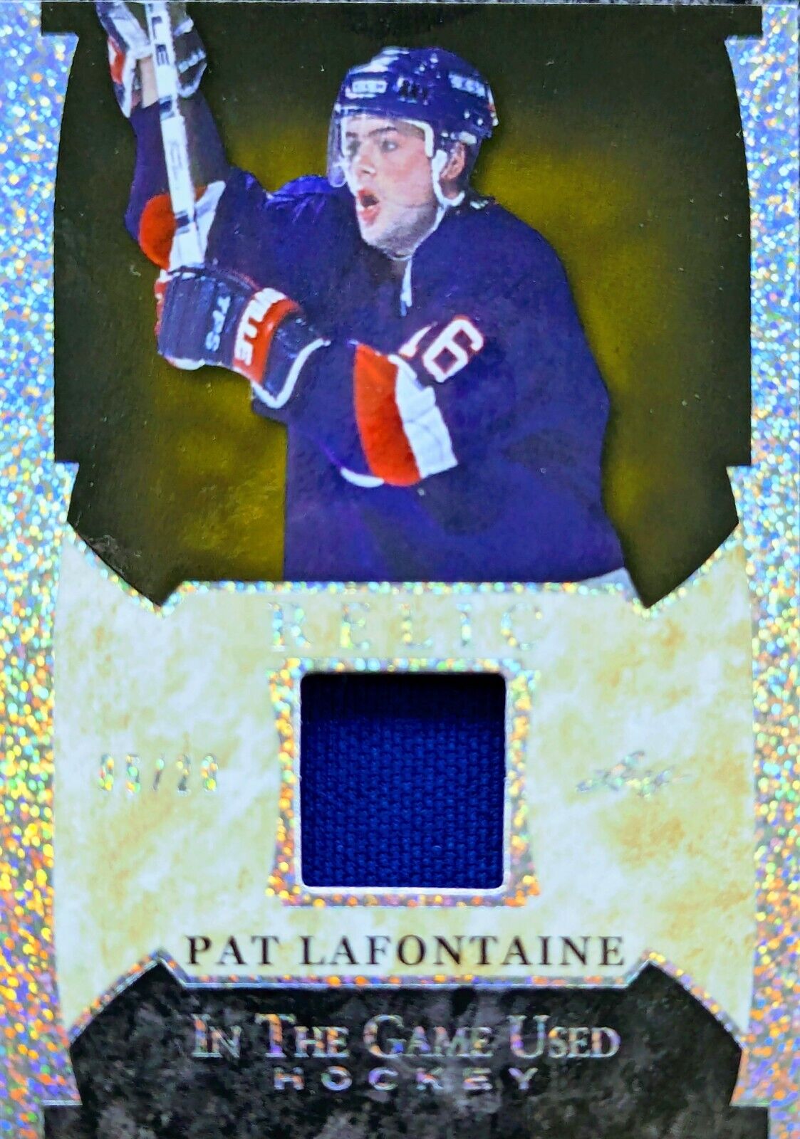 ?# 20 PAT LAFONTAINE RELIC 2022-23 Leaf In Game Used ITG BUFFALO SABRE NY ISLES