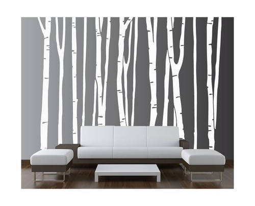 wall26 - Landscape Mural of a Birch Tree Forest - Wall Mural, Removable Sticker, Home Decor - 66x96 inches