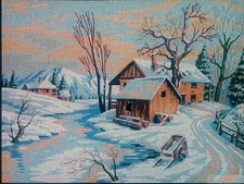 Needlepoint tapestry painted canvas E303 - Winter 16"x20" GobelinL