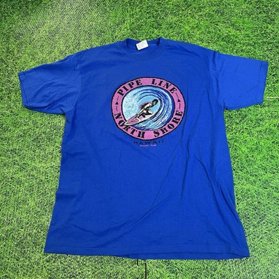 Vintage Surf Shirt Sz XL Single Stitch Skate Pipe Line North Shore Hawaii