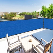 Houssity 4 FT  Blue Chain Link Fence Privacy Screen Balcony Deck Railing Kennel