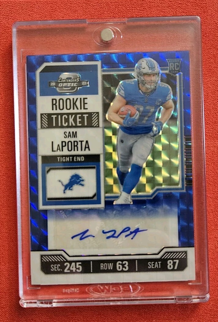2023 Zenith Contenders Optic Preview Sam Laporta Autograph Blue 12/23