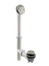 14in Tubular Bathtub Waste and Overflow Assembly Satin Nickel Tip-Toe Drain