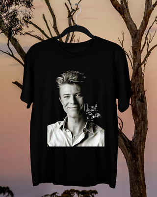 Rare David Bowie Signature Cotton Black Men T- Shirt Gift