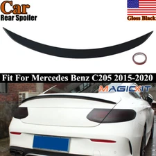 For 2015-2024 Benz C-Class C205 Coupe C300 C43 C63 Rear Spoiler Wing Lip Black