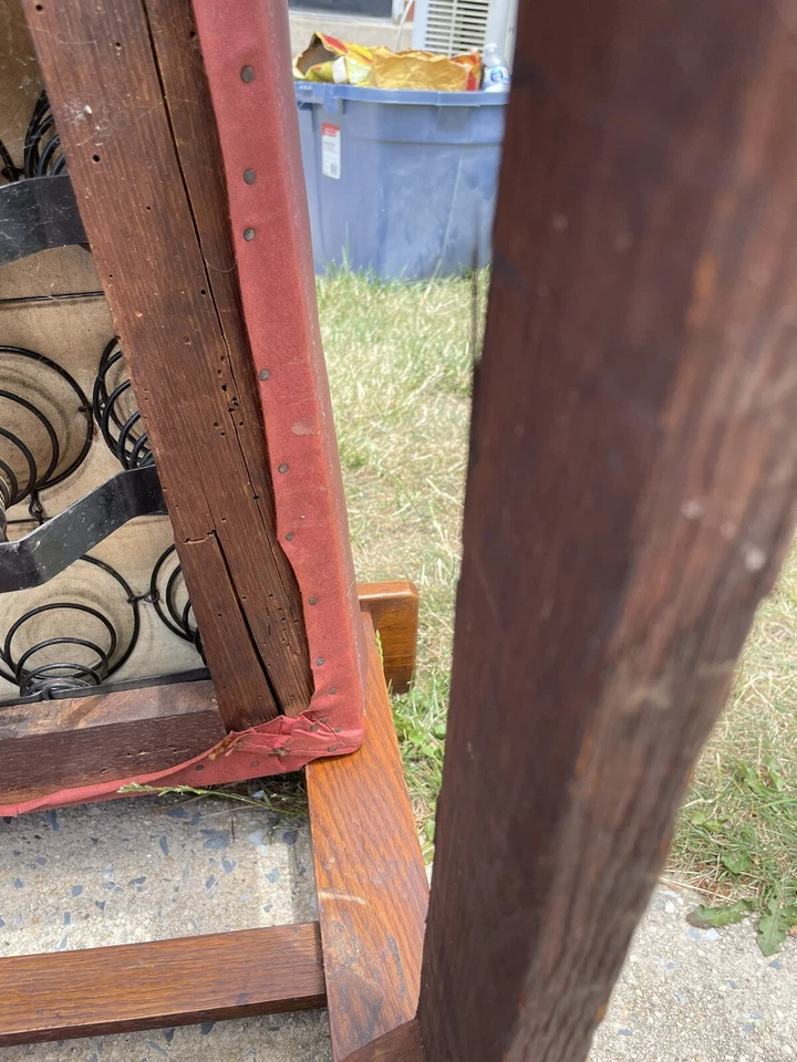 Antique Mission Oak Rocking Chair Arts & Crafts Craftsman Rocker - Image 4 of 4