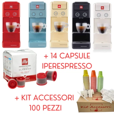 MACCHINA CAFFE' ILLY Y3.3 IPERESPRESSO + 14 CAPSULE ILLY + KIT ACCESSORI 100 PZ