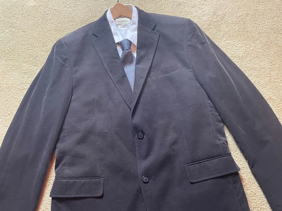Para hombres Merona Marrón Pana Calce Clásico Abrigo Deportivo Cena Blazer Traje Chaqueta 44L Foto 3 de 4