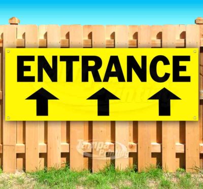 ENTRANCE Advertising Vinyl Banner Flag Sign Many Sizes ARROW